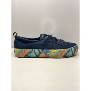 Sperry Women's Crest Vibe Floral Coral/Navy Platform Sneakers Sz 12